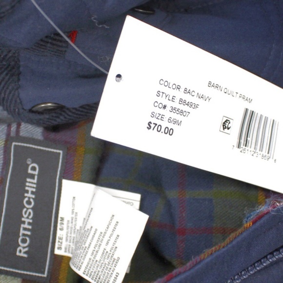 Rothschild Kids Barn Quilted Pram in Navy 6-9 Mos. - Picture 8 of 8